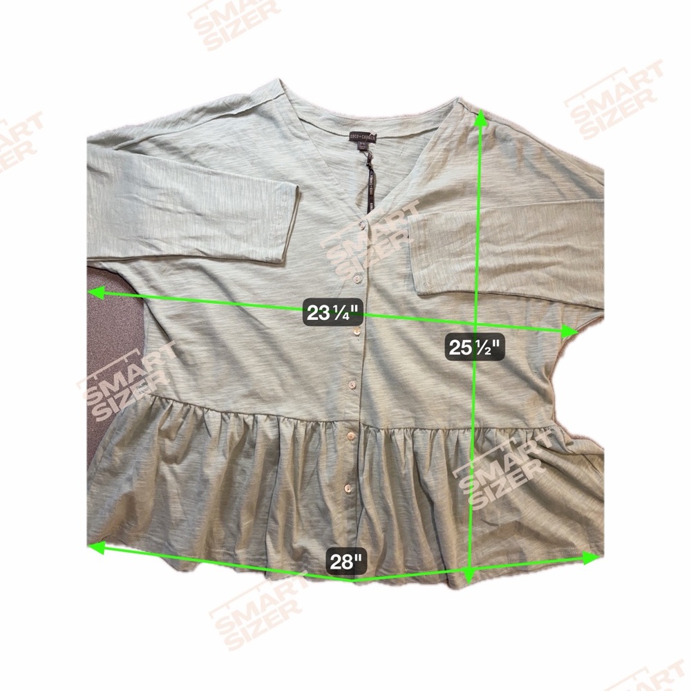 NEW Coco + Carmen Button up‎ Long sleeve Tunic Ruffle BlouseS/M - Picture 7 of 7